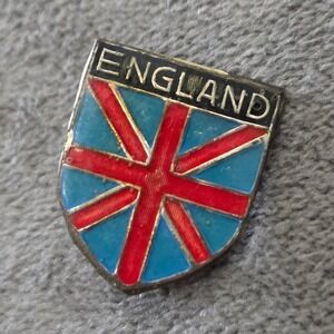 Vintage England‎ Shield Pin Union Jack Flag Enamel Metal Souvenir Badge UK